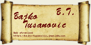 Bajko Tušanović vizit kartica